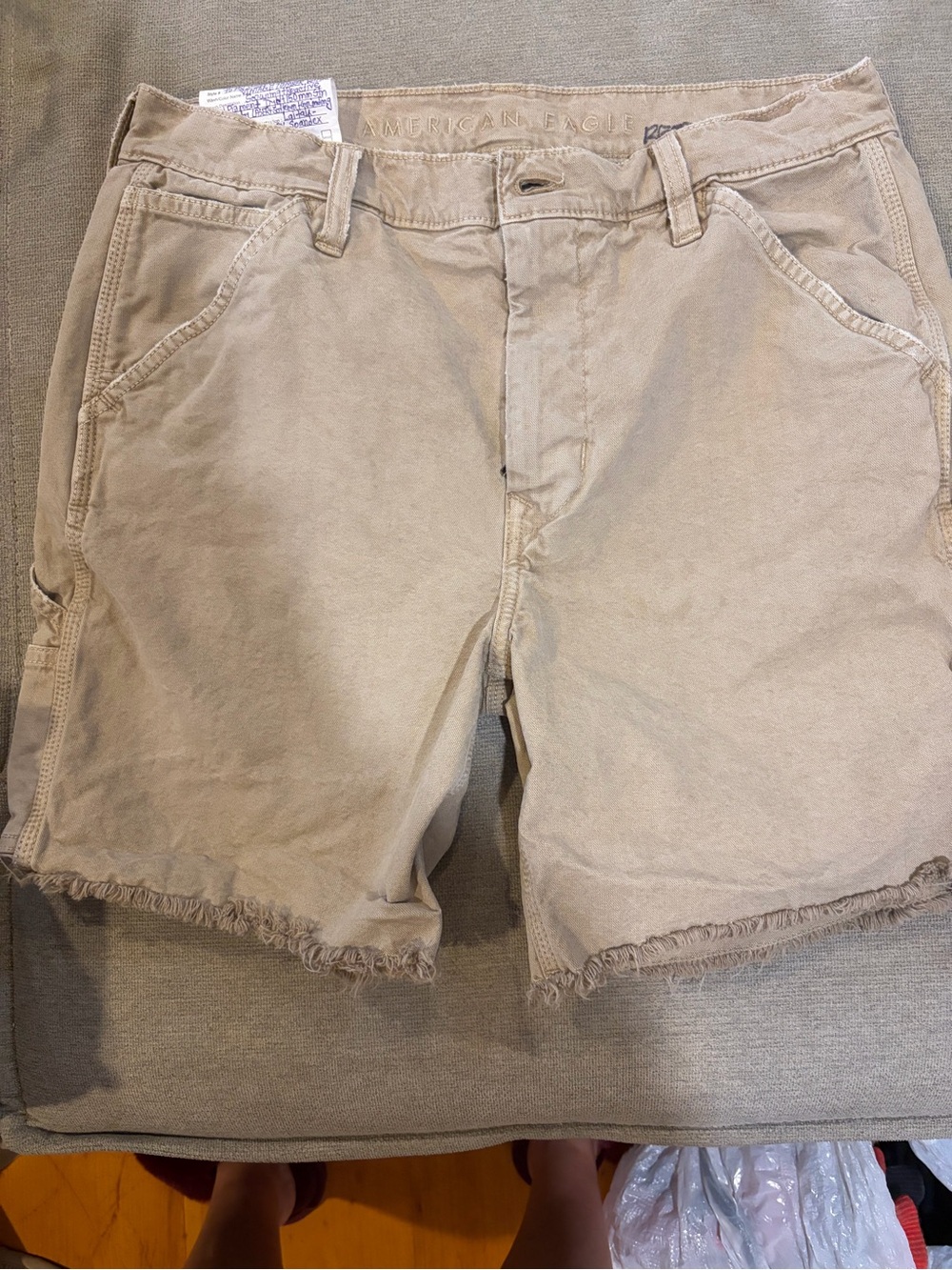 American Eagle Outfitters sample Tan Frayed-Hem shorts mens size 32